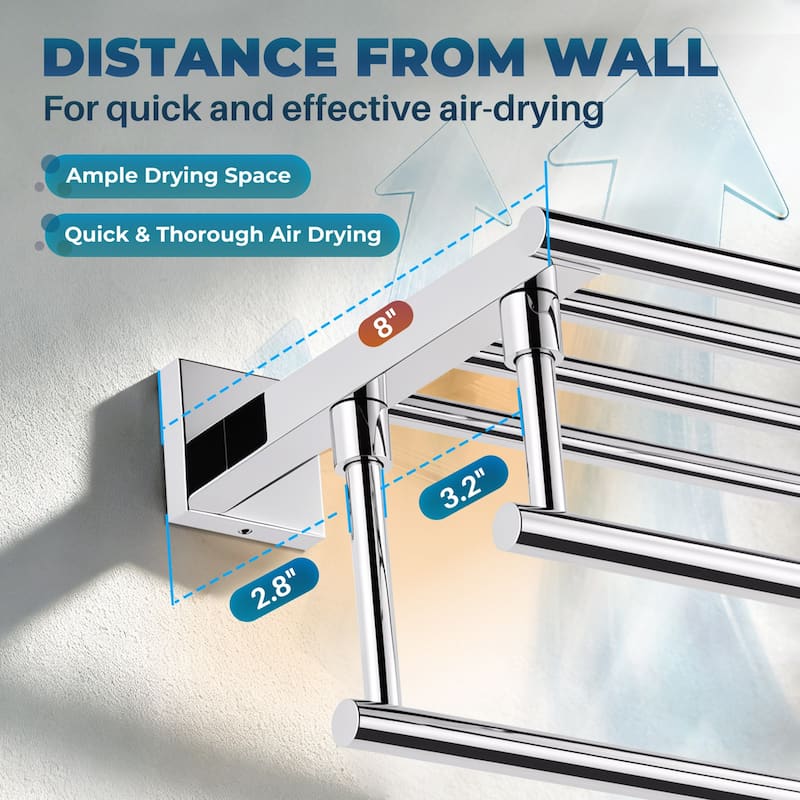 WOWOW Two Towel Holders Wall mounted Towel Rack