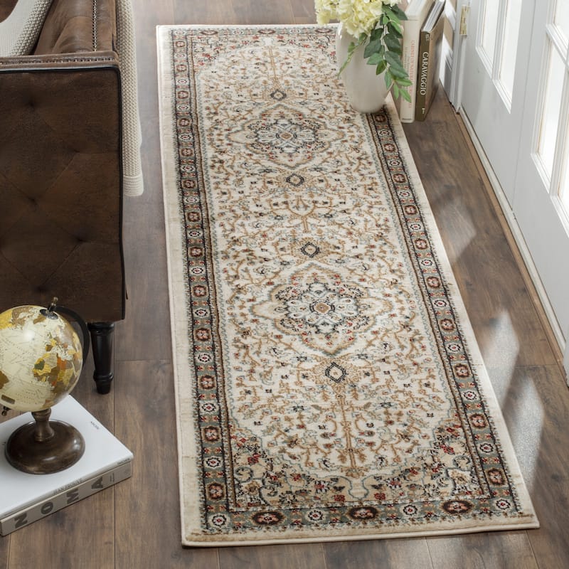SAFAVIEH Lyndhurst Ledja Traditional Oriental Rug - 2'3" x 12' Runner - Cream/Beige - Runner