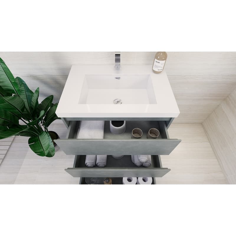 Aron 30'' Freestanding Vanity with Reinforced Acrylic Sink