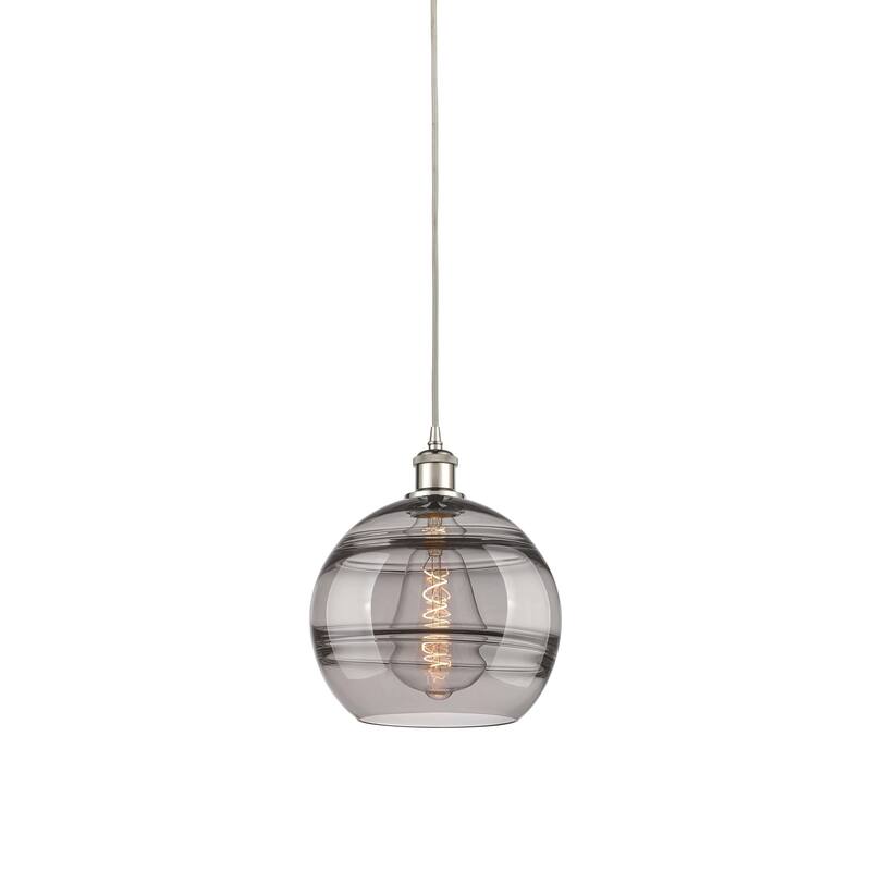 Innovations Lighting 516-1P-12-10 Rochester Pendant Rochester 10" Wide - Polished Nickel / Smoked