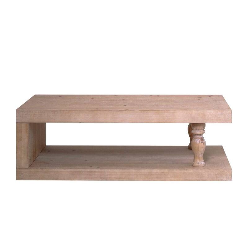 Rustic Farmhouse Wood Coffee Table with Open Shelf for Living Room Style and Storage Options
