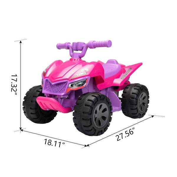 dimension image slide 1 of 2, 6V Kids Ride-On ATV Quad Car with LED Lights, Music, and Spray Device, Electric Ride-On Toy for Ages 3-5