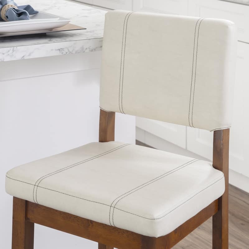Milano Faux Leather Cream Counter Height Bar Stool
