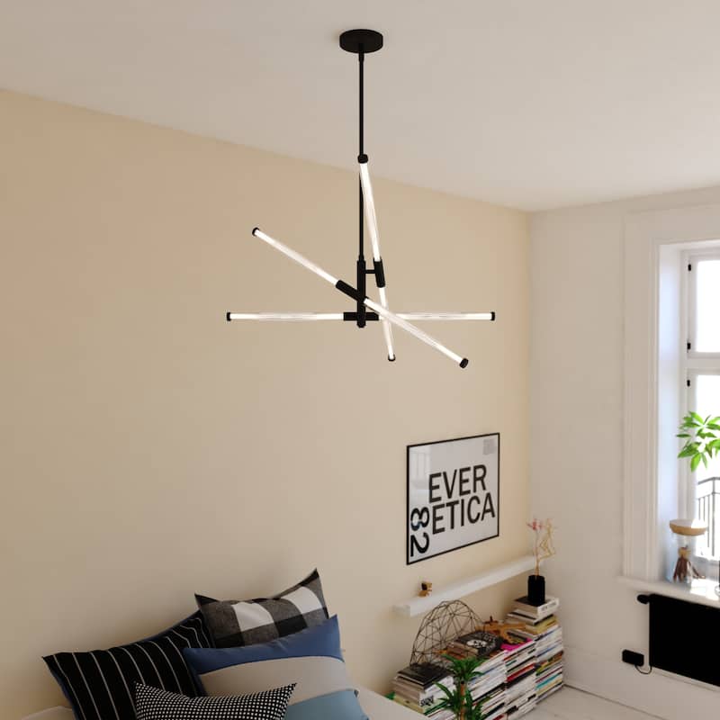 Avalon 3L LED Contemporary Pendant Light White Acrylic Adjustable Arms