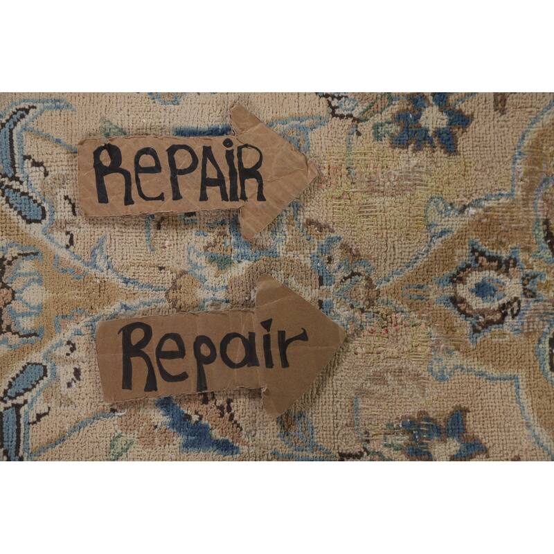 Hand Knotted Oriental 100% Wool Carpet Traditional Floral Peach Mashad Area Rug - 12' 5'' X 9' 4''