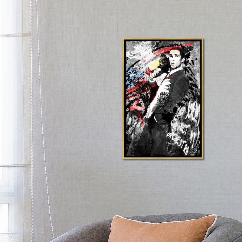 iCanvas "American Psycho - Patrick Bateman "Reservations At Dorsia"" by Rockchromatic Framed Canvas Print