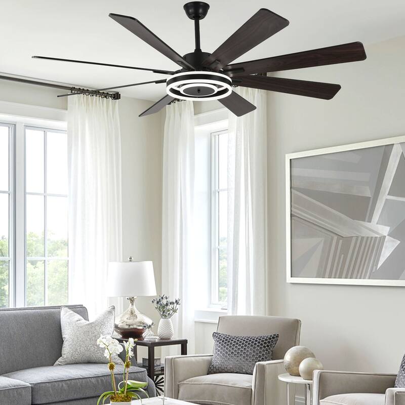20"/24"/72" Oaks Aura Cotti Low Profile Dimmable Smart Ceiling Fan with Lights 6-Speed Flush Mount Modern Remote