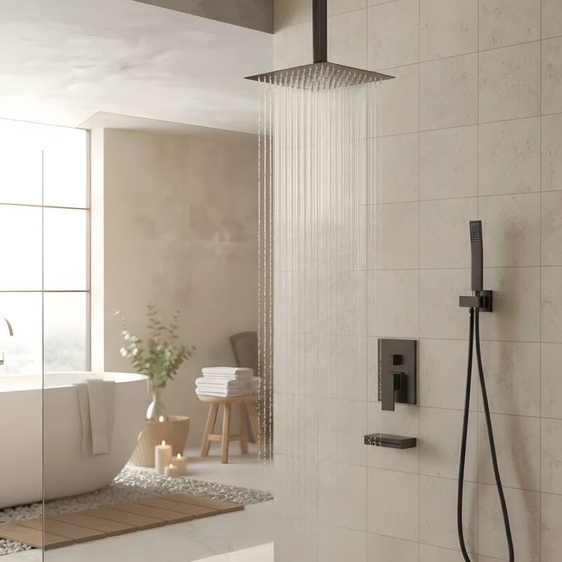 Minimalist Wall Mounted Square Shower System
