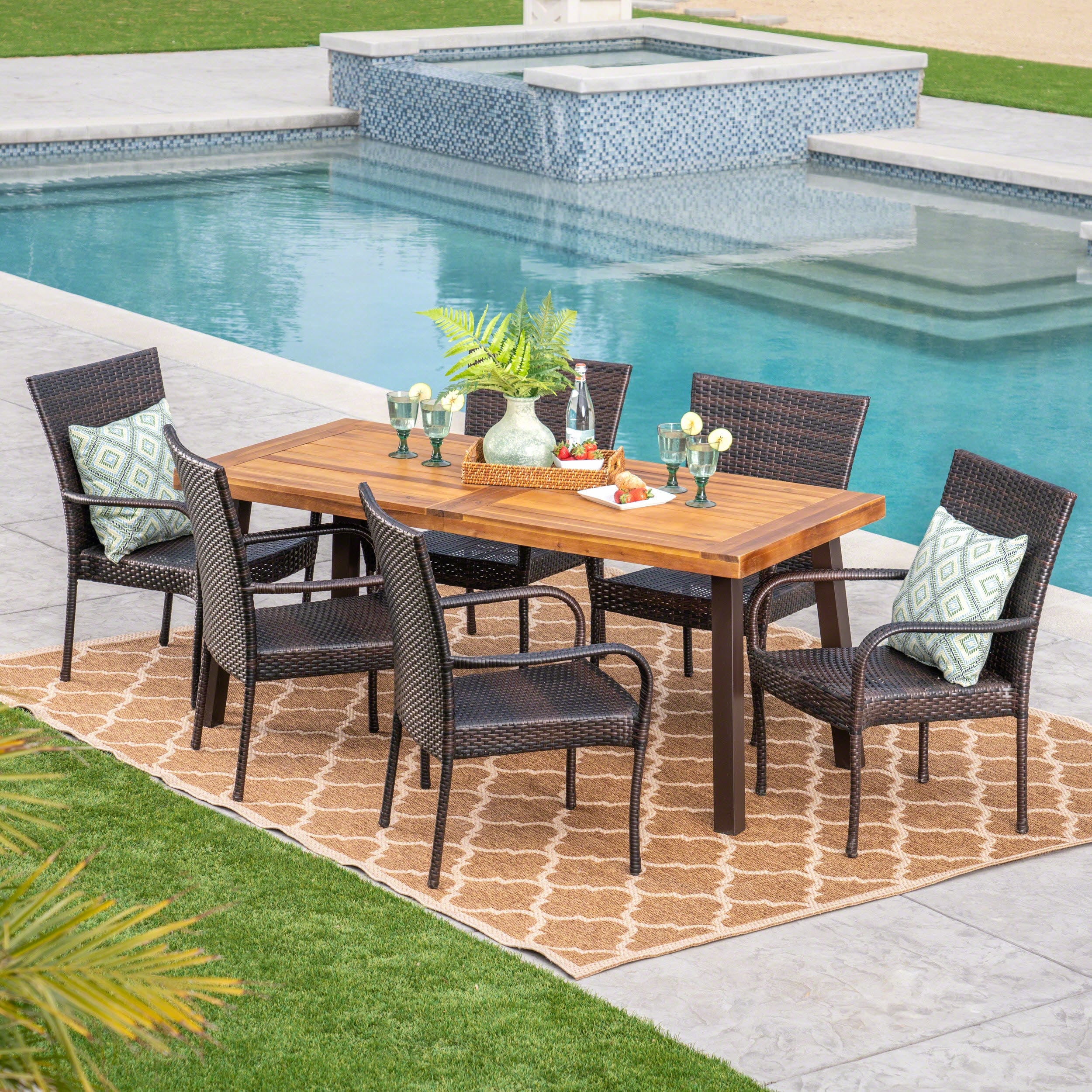 Cliff Outdoor 5piece Wicker Dining Set by Christopher Knight Home Bed Bath & Beyond 7820769