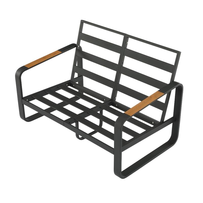 Outdoor Patio Sofa with Removable Cushions, Weather-Resistant