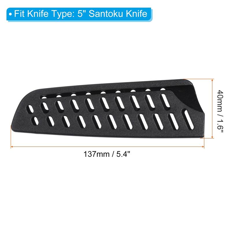 PP Kitchen Knife Sheath Cover Sleeves Portable for Santoku Knife - Black - 5 inch, 2 Pcs