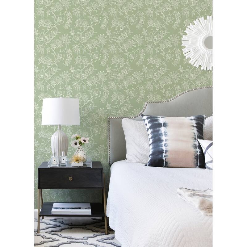 A-Street Prints Maeve Sage Jacobean Trail Wallpaper