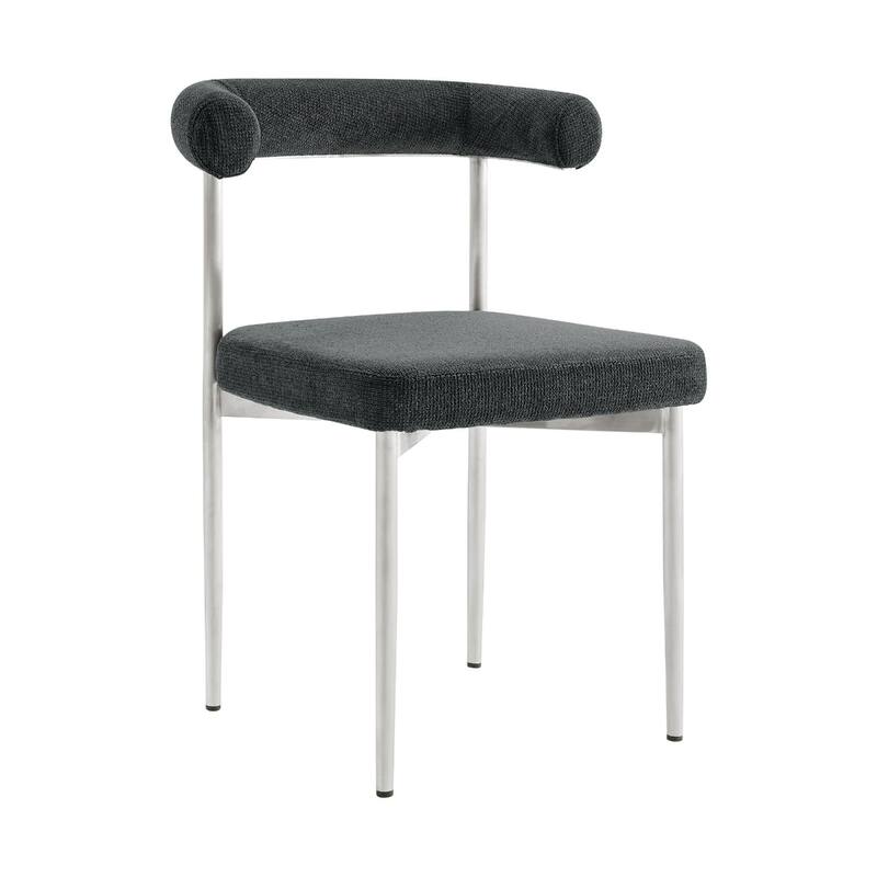 Set of 2 Upholstered Open Back Dining Chairs with Metal Legs - 20.50” x 23.50” x 30.50”