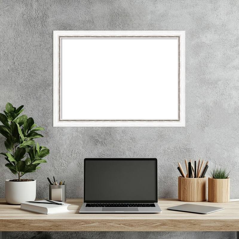 Amanti Art Morgan White Blue Framed Dry Erase Magnetic Board