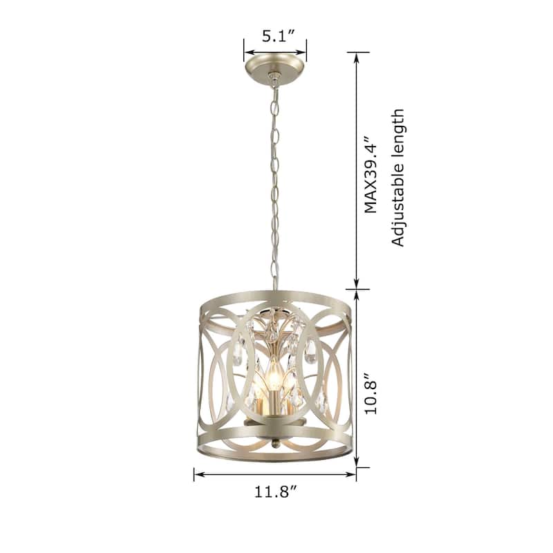 Aurelia 3-light Metal Cage Drum Chandelier