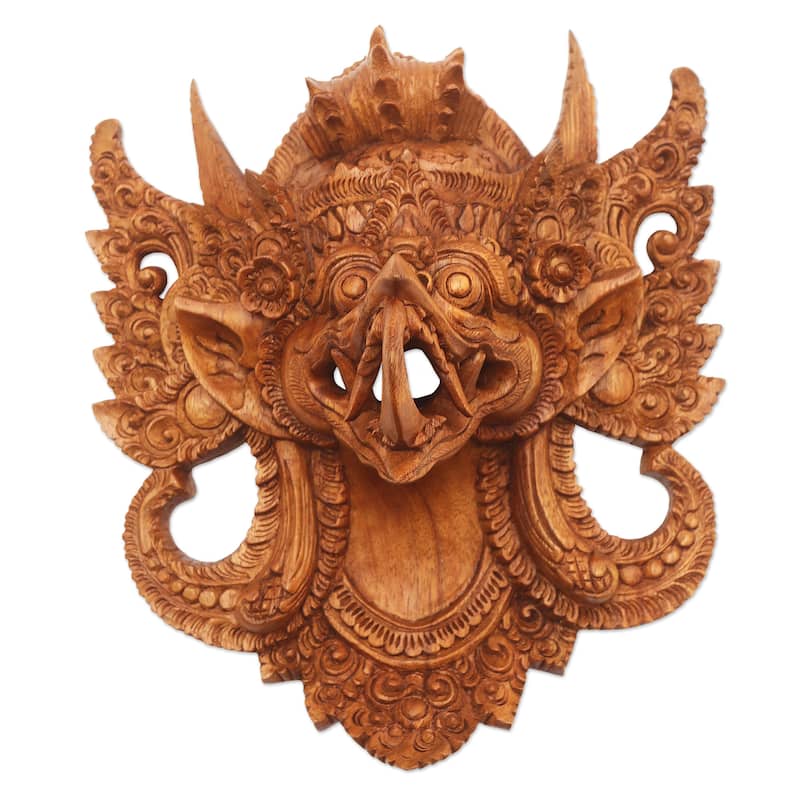 Novica Handmade Mighty Eagle Garuda Wood Mask