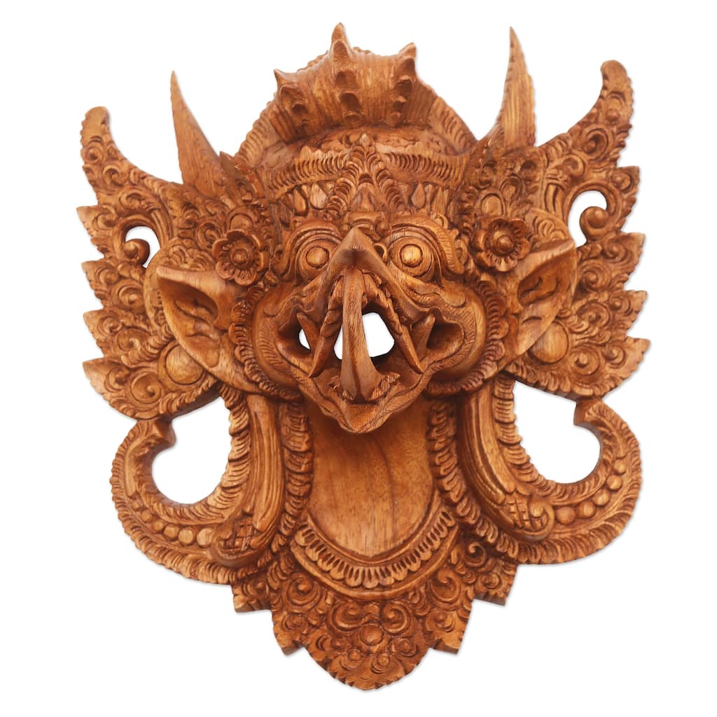 Novica Handmade Mighty Eagle Garuda Wood Mask