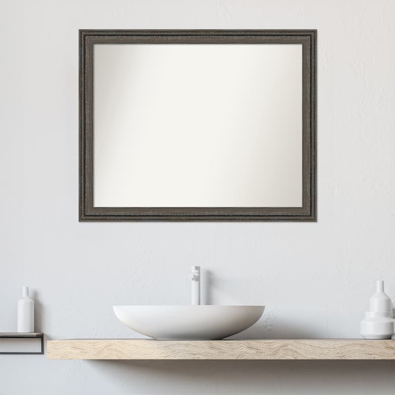 Upcycled Non-Beveled Wood Framed Bathroom Vanity Wall Mirror