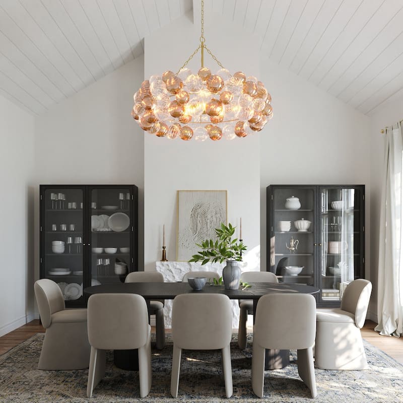 Acroma - 3 Light Dimmable Glass Globe Bubble Chandelier - N/A