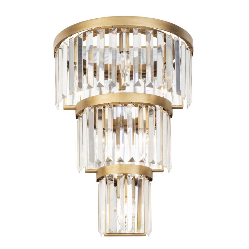 Varaluz Social Club 6-Light 3-Tier Crystal Wall Sconce - Havana Gold