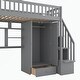 preview thumbnail 4 of 33, Twin size Loft Bed with Bookshelf,Drawers,Desk,and Wardrobe
