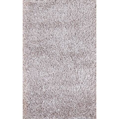 Contemporary Solid Shaggy Oriental Home Decor Rug Hand-knotted Carpet - 2'8" x 4'9"