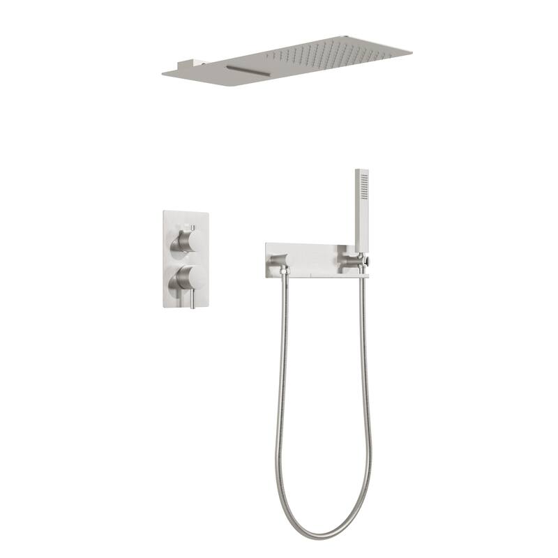 Rainfall Shower System With Hand shower And Concealed Pressure Balance Valve