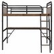 preview thumbnail 7 of 13, Full Size Metal Loft Bed with Desk, LED Light, and Charge Station