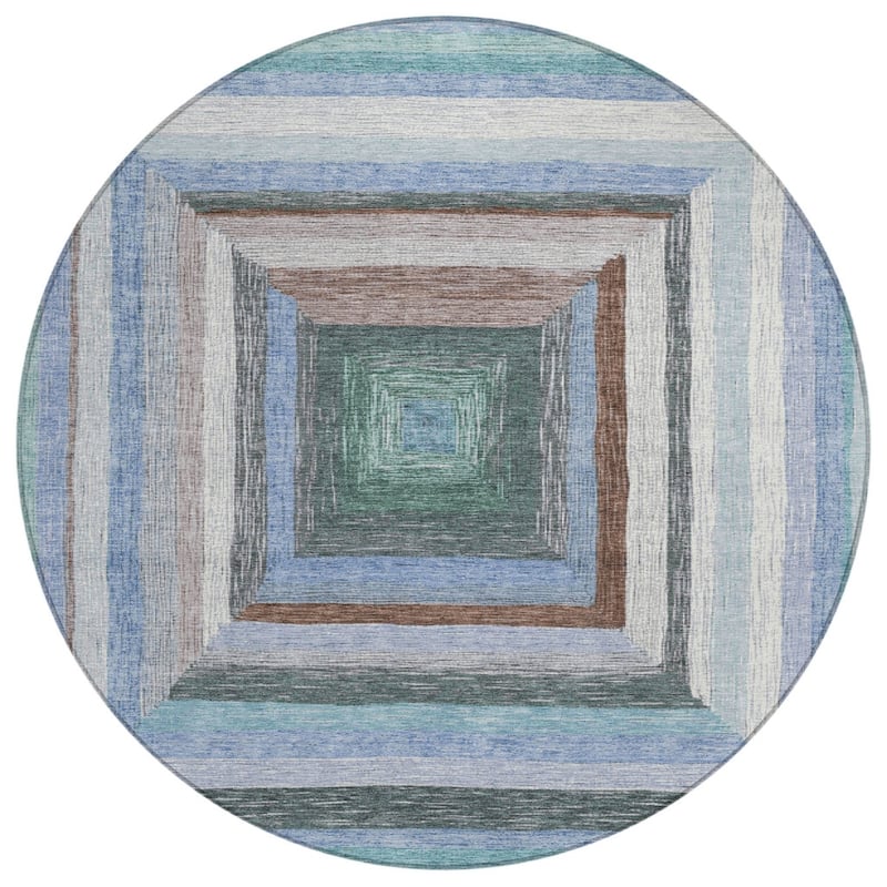 HomeRoots Geometric Transitional Rectangle Outdoor Rug