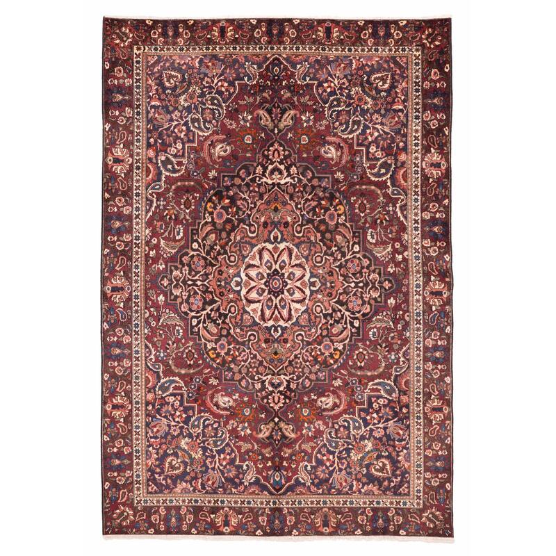 ECARPETGALLERY Hand-knotted Kayseri Dark Red Wool Rug - 6'8 x 9'11