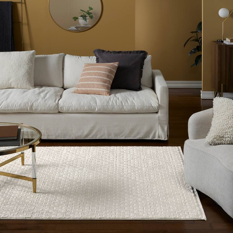 TOWN & COUNTRY LUXE Tretta High-Low Area Rug - 7' 10" x 10' 2" - Ivory - Rectangle
