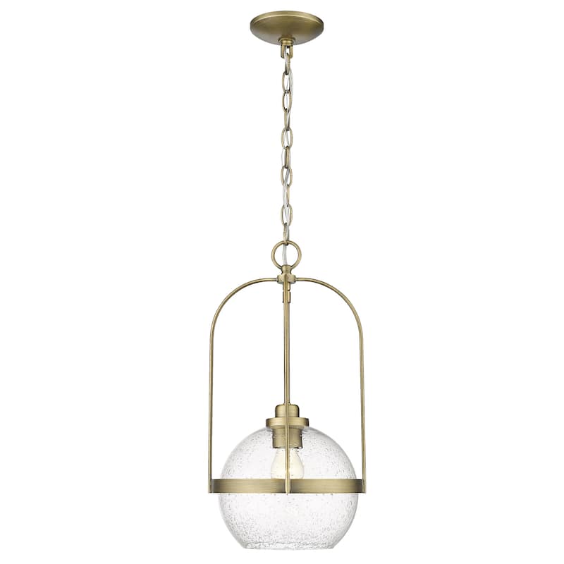 Devonshire 1-light Pendant w/ Clear Seeded Glass - Antique Brass