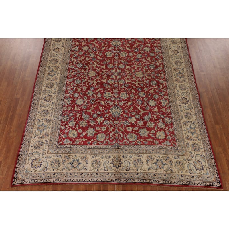 All-Over Floral Tabriz Persian Antique Area Rug Handmade Wool Carpet - 8'6"x 12'0"