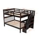 preview thumbnail 40 of 67, Stairway Wooden Bunk Bed with Storage Staircase and Guard Rail, for Bedroom, Dorm, Convertible into 2 Beds