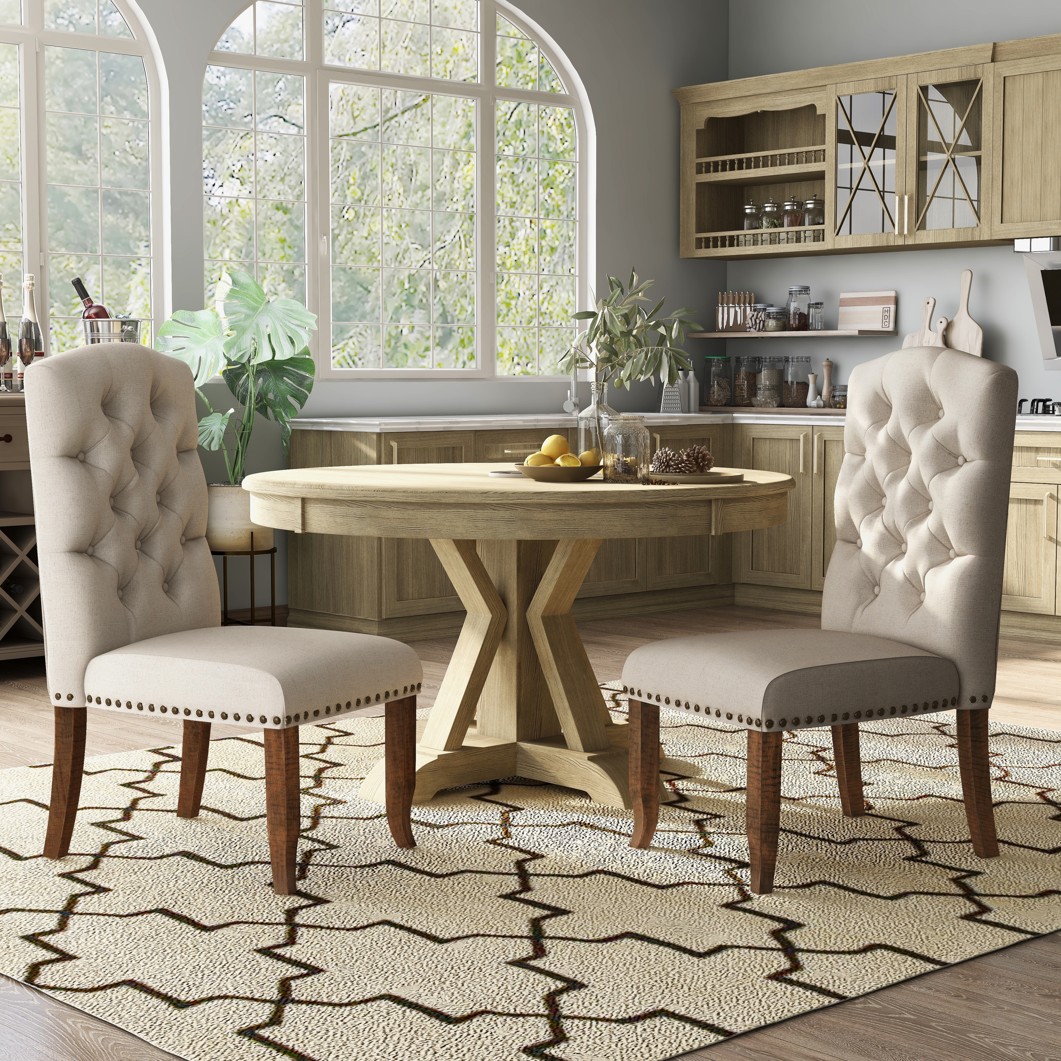 Furniture of america farmhouse shop upholstered dining chairs