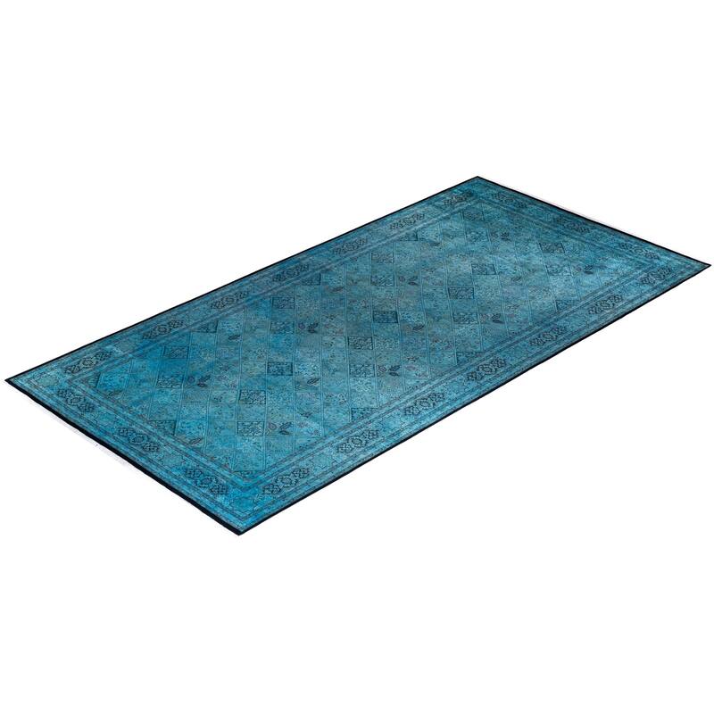 Overdyed, One-of-a-Kind Hand-Knotted Area Rug - Blue - 8' 2" x 16' 10"