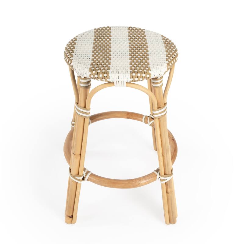 Tobias 24" Rattan Round Counter Stool
