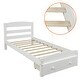preview thumbnail 6 of 6, Contemporary Twin Bed Frame with Robust Support And Space Saving Drawer