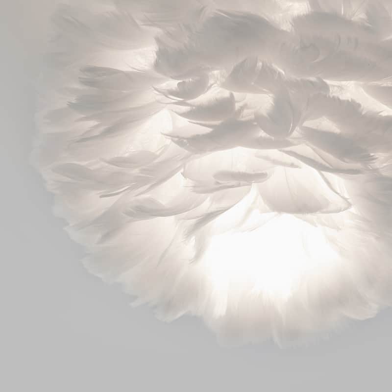 Artika Plume Modern Feather Shade Ceiling Light Fixture, White
