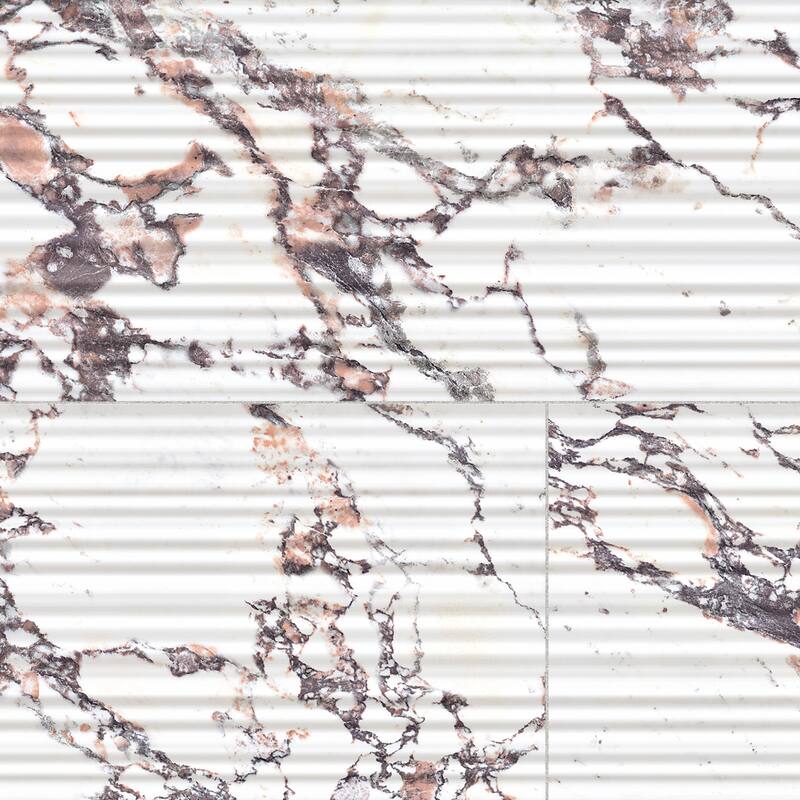 Merola Tile Touche Pleated Deco Rubis 11-3/4" x 23-1/2" Porcelain Floor and Wall Tile