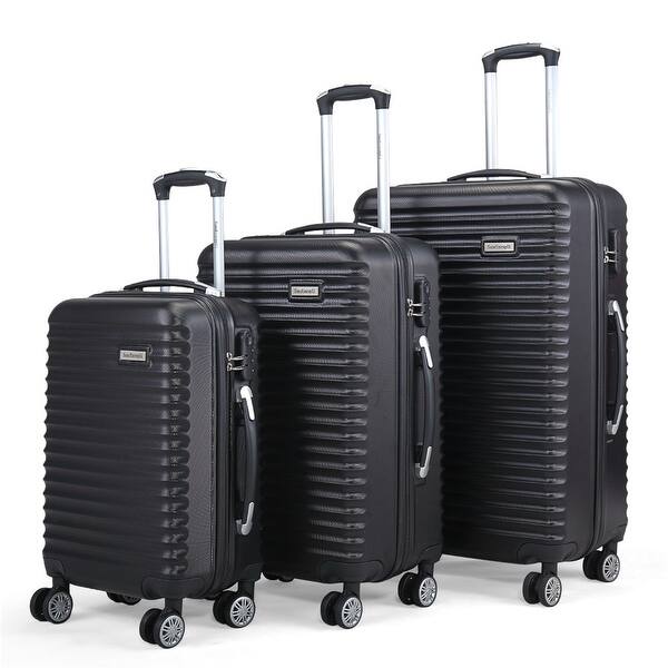 Shop 3 Piece Luggage Set Trolley Travel Suitcase Nested Spinner W Cover On Sale Overstock 31706435