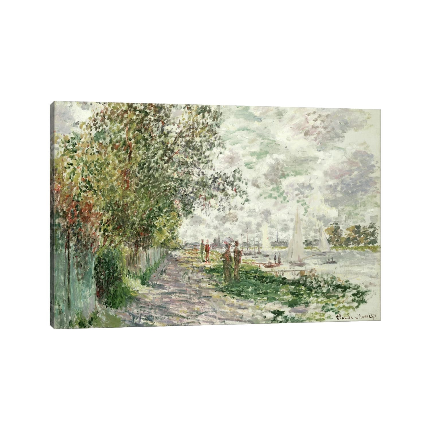 iCanvas "The Riverbank at Gennevilliers, c.1875 " by Claude Monet Canvas Print