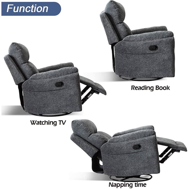Manual Fabric Overstuffed Soft Rocking Recliner Chairs Sofa for Living Room