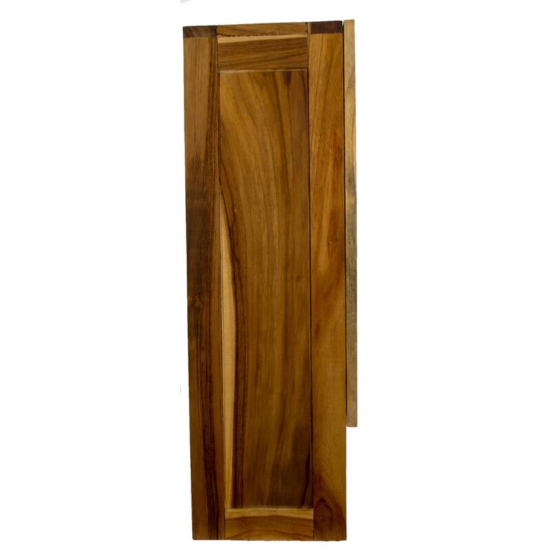 EcoDecors Curvature Solid Teak Bathroom Wall Cabinet -Fully Assembled