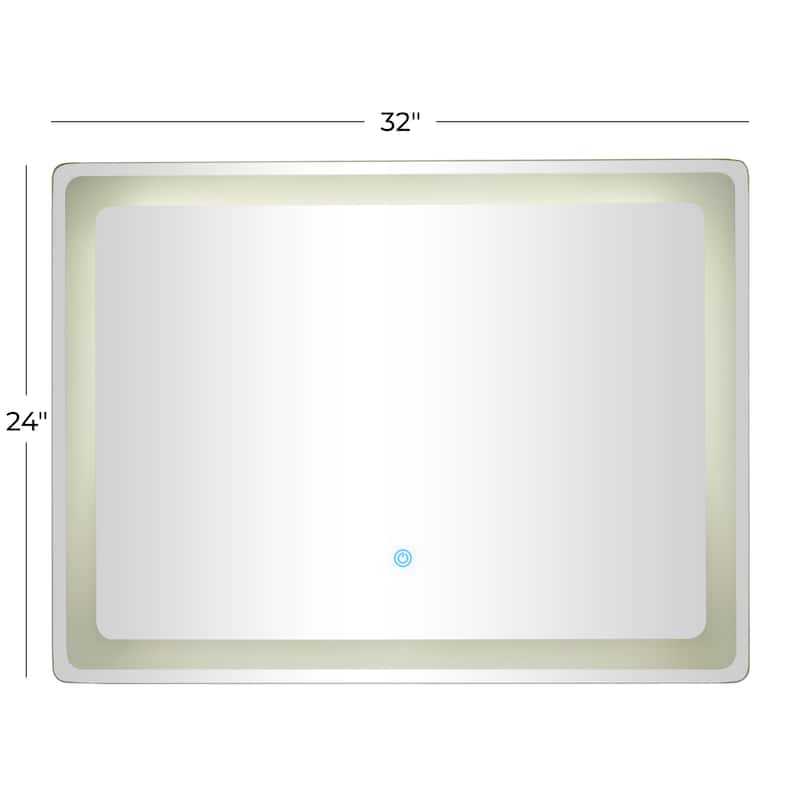 Clear Glass Modern Rectangle LED Mirror - MULTIPLE SIZES