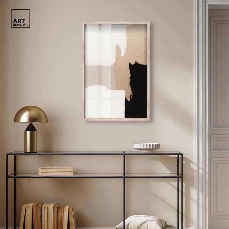 Beige and Black III Shadowbox by Art Remedy