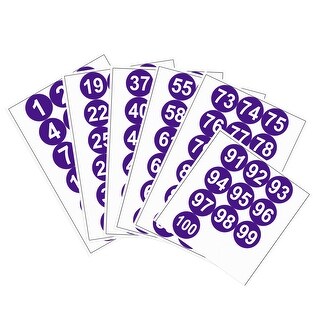 Round Number Sticker 1 Round Number Stickers 75mm Number 1-100 Self Adhesive PVC Label - Dark ...
