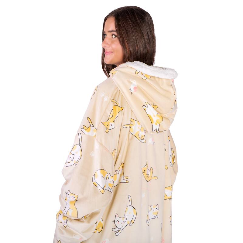 Bare Homey B-Cozy Oversized Sherpa Wearable Blanket