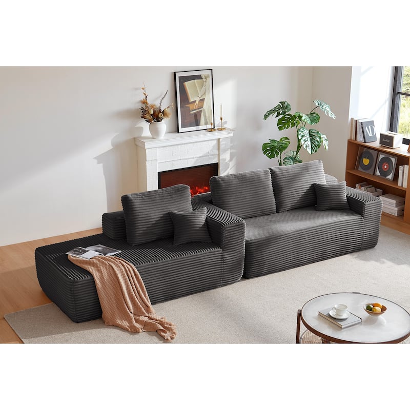 104" Cloud Sectional Sofa with L-Shape Chaise and Side Pockets, Modern Modular Design, Deep Seating, Upholstered Couch