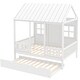 preview thumbnail 14 of 20, Full Size Wood House Bed With Twin Size Trundle